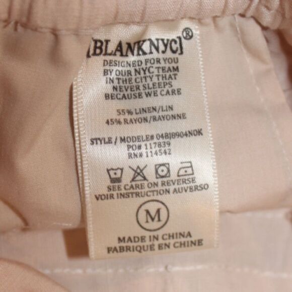 NWT BlankNYC High Waisted Nude Linen Shorts Women Size Medium - Picture 5 of 5